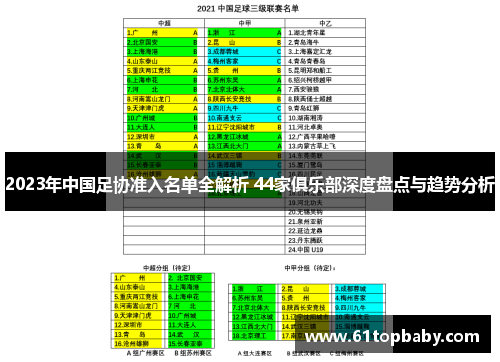 2023年中国足协准入名单全解析 44家俱乐部深度盘点与趋势分析